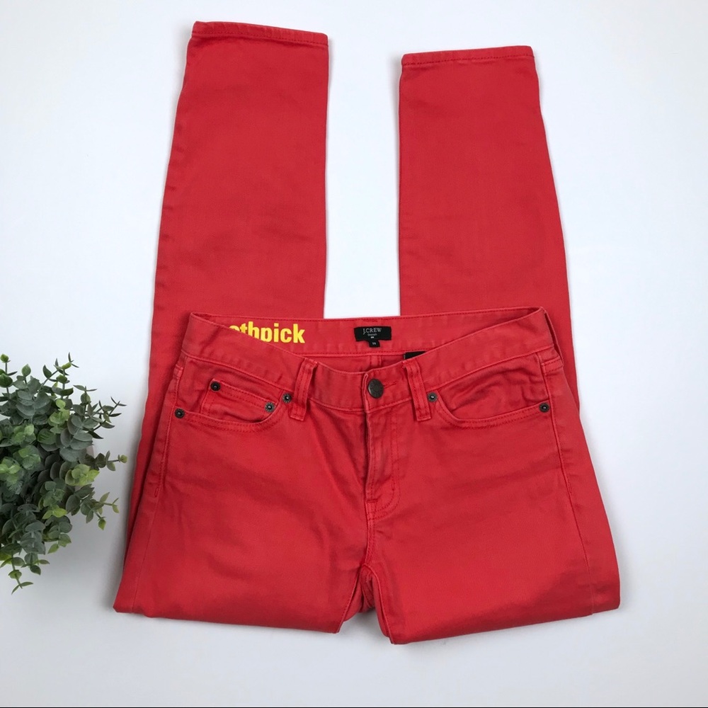 J. Crew Coral Toothpick Skinny Jeans